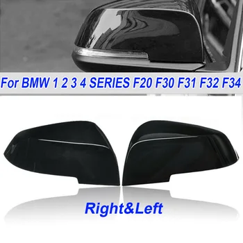 Blizgus Juodas galinio vaizdo Veidrodžio Dangtelis BMW 1/2/3/4 Serijos F20 F21 F22 F30 F32