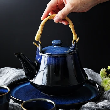 Blue Cat Eye Dizaino Arbatinukas Tradicinę Kinų Keramikos Arbatos Puodelio Popietės Arbata Drinkware Nustatyti Namų Dekoro Teaware