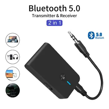 Bluetooth 5.0 Garso Siųstuvas, Imtuvas 3.5 mm AUX USB Stereo Muzikos Belaidžio ryšio Adapteris Raktu PC TV Ausinių Automobilinis Garsiakalbis