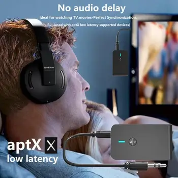 Bluetooth 5.0 Siųstuvas, Imtuvo 2 In 1 Garso Belaidžio ryšio Adapteris APTX Low latency Automobilių TV PC Garsiakalbis Ausinių 3.5 MM Aux Lizdas