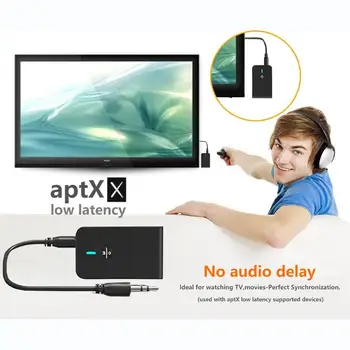 Bluetooth 5.0 Siųstuvas, Imtuvo 2 In 1 Garso Belaidžio ryšio Adapteris APTX Low latency Automobilių TV PC Garsiakalbis Ausinių 3.5 MM Aux Lizdas
