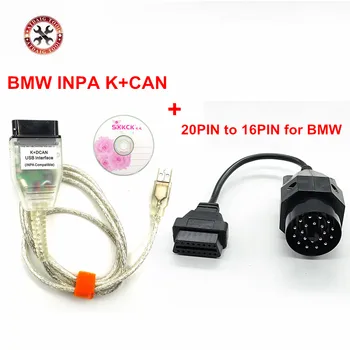 BMW INPA K+CAN K GALI INPA FT232RL FT232RQ INPA K DCAN USB Sąsaja su Jungikliu Plius 20pin OBD2 Adapteris Jungtis, skirta BMW