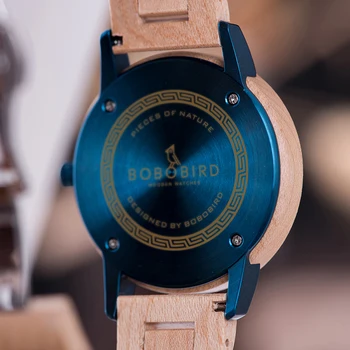 BOBO PAUKŠČIŲ Vyrų Medienos Žiūrėti Kvarcinis Laikrodis Atsitiktinis Prabangių Medinių Apyrankių Jam Gimtadienio Dovana zegarek Dropshipping reloj hombre
