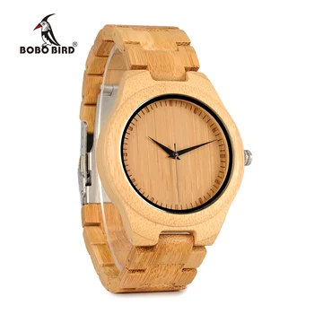 BOBO PAUKŠČIŲ WD19 Viršų Markės Dizaineris Visiškai Bambuko Vyrai Laikrodžiai, Prabangūs Japanses Moyia Judėjimo Kvarciniai Laikrodžiai Medinėje Dėžutėje