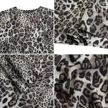 Bohemijos Vasaros Kimono 2021 ZANZEA Seksualus Leopardas Spausdinti susagstomi megztiniai Moterims Palaidinės Atidaryti Dygsnio Paplūdimio Cover Up Marškinėliai Plius Dydis
