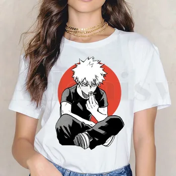 Boku No Anime Mano Herojus akademinės bendruomenės Bakugou Katsuki T Marškinėliai, moteriški marškinėliai trumpomis Rankovėmis Moteriška Viršūnes Tees Harajuku 