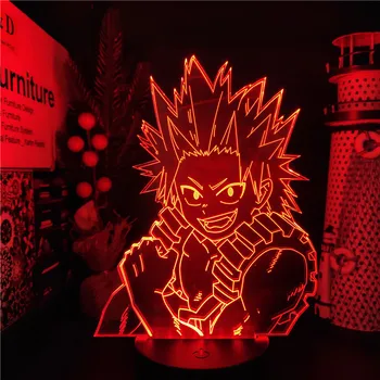 Boku no Herojus akademinės bendruomenės Kirishima Eijiro 3D Iliuziją, Lempa, LED Jutiklis Šviesos Atmosferą, Naktiniai Naktį Žibintai Namų Decration Lampara