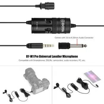 BOYA Lavalier Microphone BY-M1 Pro Clip-on Kondensatoriaus Mikrofonas Laidinio 3.5 mm Studio Mic