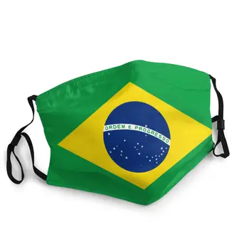 Brazilijos Vėliava Daugkartinio Naudojimo Veido Kaukė Apsauga Nuo Dulkių Apsauga Apima Respiratorius