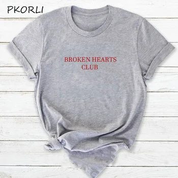 Broken Hearts Klubo Marškinėlius Moterims, Vyrams Vasaros Medvilnės trumpomis Rankovėmis T-marškinėliai su Spausdinimo Harajuku moteriški Marškinėliai, Femme Camisetas