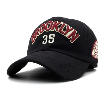 BROOKLYN laišką išsiuvinėti snapback cap vyrų mados medvilnės skrybėlę reguliuoti lauko sporto, laisvalaikio kepurės hip-hop beisbolo kepurės