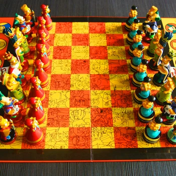 BSTFAMLY Simpson serijos šachmatų rinkinį žaidimas, nešiojamų žaidimų tarptautinės šachmatų, plastikiniai šachmatų lentos ir šachmatų IA22