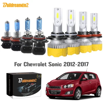Buildreamen2 4 X Automobilių Žibintų Aukšto artimąsias Halogeninės LED Žibintai Lemputės 12V Už Chevrolet Sonic 2012 2013 2016 2017
