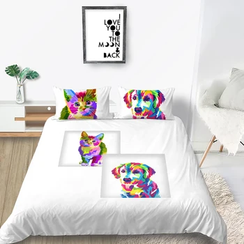 Buldogas Patalynės Komplektas Vieną Mielas Madingas 3D Kūrybos Pet Antklode Padengti Karalienė, Karalius Twin Visą Dvigubai Unikalaus Dizaino Lovos Rinkinys
