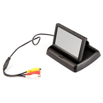 BYNCG 4.3 Colių TFT LCD Automobilinis Monitorius, Sulankstomas Ekranas Atbuline Kamera, Parkavimo Sistema, Automobilio galinio vaizdo Monitoriai NTSC