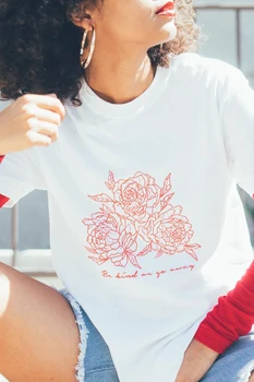Būti Natūra arba Eiti Toli Rose Marškinėliai Vasarą Moterys trumpomis Rankovėmis Tumblr Grunge Estetinės T-Shirt, Derliaus Hipsters Mielas Tee