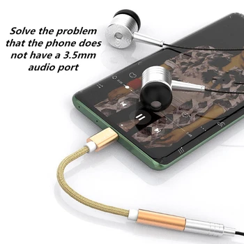 C tipo Audio 3.5 mm Jack Aux Adapteris Headphone Splitter Usb-C Jack Audio Ausinių Jungtis Xiaomi 