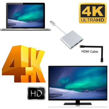 C tipo HDMI-suderinama Adapteris Keitiklis USB 3.0 Baterija Hub Adapteris, skirtas 