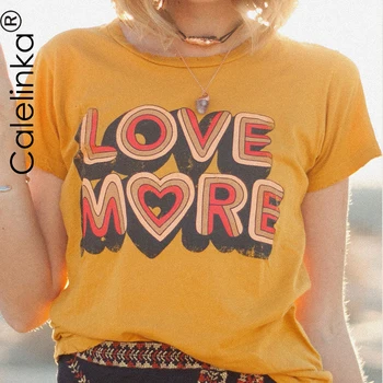 Calelinka Meilės Daugiau Moterų Plius Dydis Prarasti Medvilnės Moterų Tees Trumpas Rankovės Grafinis Vintage Marškinėliai Apvalios Kaklo 70s, 80s Tumblr marškinėliai
