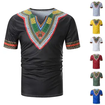 Camiseta populiarus recién llegada, camisetas personalizadas para hombre, jersey cuello pico estampado africano savaiminio verano,