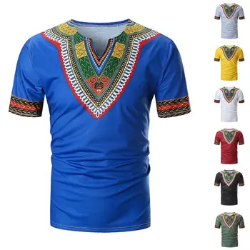 Camiseta populiarus recién llegada, camisetas personalizadas para hombre, jersey cuello pico estampado africano savaiminio verano,