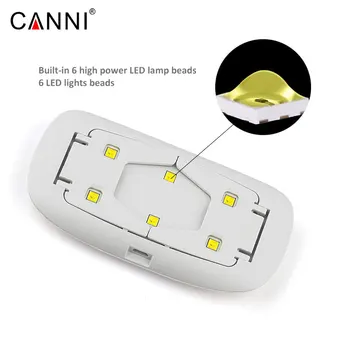 CANNI mini 6w UV LED nagų dailė Nagų Lempa Džiovintuvas Nešiojamų USB Kabelis Naudoti Gelio Nagų lako Džiovintuvas, Mini USB nagų gelis led Lempos