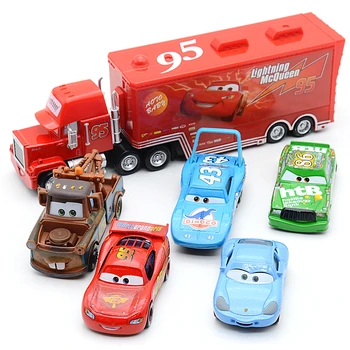 Cars 2 3 Disney Pixar Žaislas Automobilis Žalia Harvester Frank Žaibas McQueen Lydinio Žaislas Automobilis Nustatyti 1:55 Diecast Modelis vaikams gimtadienio Dovana