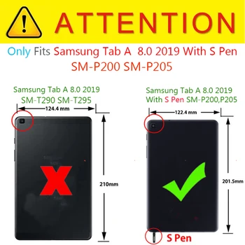 Case for Samsung galaxy tab 8.0 SM-už p200 SM-P205 padengti minkštos TPU case odinis spausdinti folio lankstymo apsauginį kiautą, už p200 P205