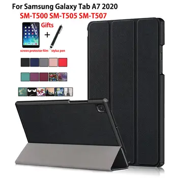 Case For Samsung Galaxy Tab A7 10.4 2020 Padengti T500 SM-T500 SM-T505 SM-T507 Funda Tablet Slim Magnetinio Sulankstomas Stovas Shell +Dovana