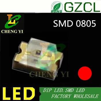 (CE&Rosh)0805 pakuotės LED RAUDONA SMD CHIP DIODŲ 625-630nm 1.7-2.2 V 3000PCS