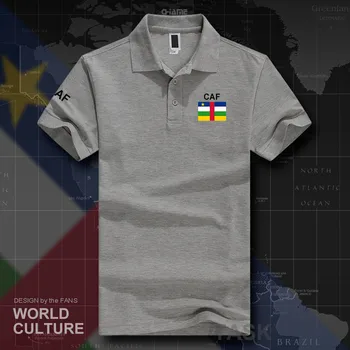 Centrinės Afrikos BVM polo marškinėliai vyrams trumpomis rankovėmis balti ženklai spausdinami šalies 2019 medvilnės tauta komandos vėliava naujas mados
