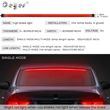 Ceyes 100cm Automobilių Šviesos Auto Aukšto Kalno Stabdžio Stabdymo Šviesos Priedai Automobilių Važiavimo Saugos Įspėjamojo Posūkio Signalo LED Juostos, Lempos