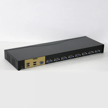 Charmvision UK801R 8 uostų KVM switch USB kompiuterio switcher stovas montuojamas 4 USB 2.0 vienu metu nuotolinio valdymo 8 vnt kvm kabelis