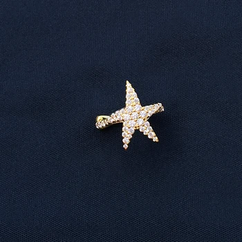 Cheny s925 sterlingas sidabro birželio naujas aukso geltona žvaigždė shell ausies kaulų įrašą moterų pervėrė mados ocean star auskarai