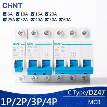 CHNT DZ47-60 3P Vienos Klasės 3 Fazės Vidaus MCB Mini išjungiklių MCB Oro Jungiklis C Tipo