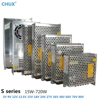 CHUX 5V impulsinis Maitinimo šaltinis 12V 24V 36V 48V 15V AC DC Vieno Išėjimo Galia Pritaikyti Šviesos Transformatorius LED Juostelė