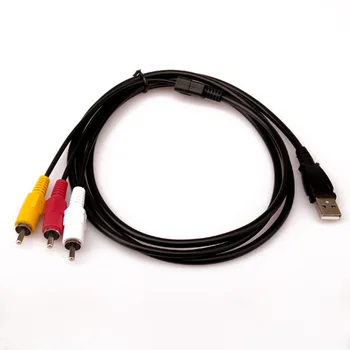 Chycet USB2.0 A Male Į 3 RCA Male Composite Audio Video USB Konverteris Adapteris AV Kabelis DVR Duomenų Kabelis 5Ft 1.5 M Garsiakalbis