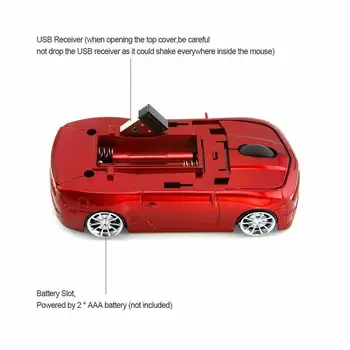 CHYI Belaidę Kompiuterio Pelę Cool Automobilių Sporto Peles Su USB Imtuvas 1600 DPI 3D Optinė Mini Pelė Vaikams Su Pelės Mygtukai