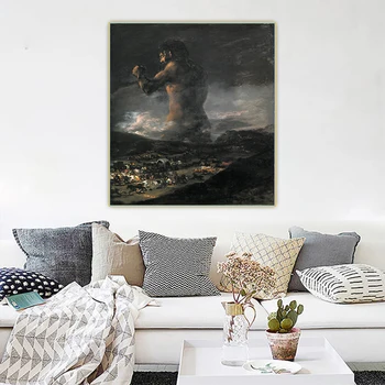 Citon Francisco Goya 《, Kad Gigantas》Drobė, Aliejus, Tapyba Pasaulyje Garsaus Kūrinio Plakato Nuotrauką Sienos Fone Dekoro Namų Puošybai