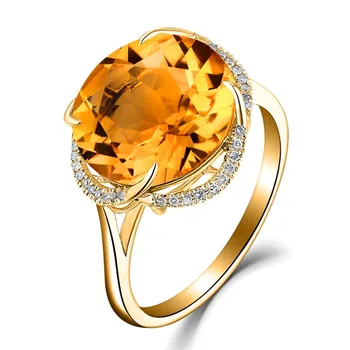 Citrinas rašė ametistas akvamarinas brangakmenių kristalų Žiedai moterims 18k Aukso spalvos cirkonis diamond šaliai, papuošalai bijoux bague dovana