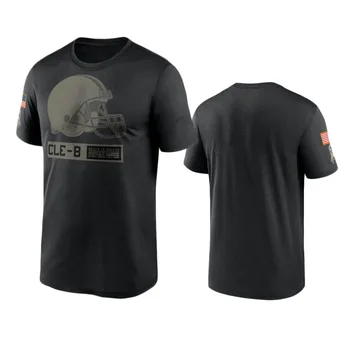 Cleveland Vyrų Juoda 2020 Rudi Pasveikinti Paslaugų Komandos Logotipą Veiklos T-Shirt