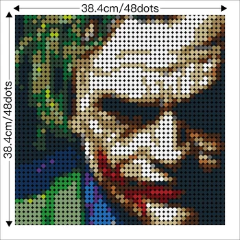 Clowned Pikselių Mozaikos Menas(48X48) SS Kūrybos Paveikslas, Tapyba Meno Blokai Dažytos Fonas Apdaila 