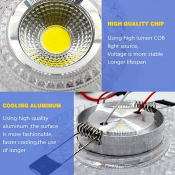 COB LED Downlight Spalvinga Skydelis, Šviesos, RGB 3W 110V, 220V, Embedded Lempa, Šviestuvas Už Halogeninės Lempos, Apdaila Raudonos šviesos Vietoje
