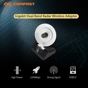 Comfast 1200M Gigabit Didelės Galios Dual Band 3.0 Radaro Belaidžio ryšio Adapteris 5.8 Ghz ilgo nuotolio pc WiFi Imtuvas Adaptador WiFi antena