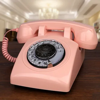 Corded Telefono Sukamasis Perjungiklis Namų Telefono Orange Antikvariniai Senosios Mados Namų Telefono Classic Vintage Telefonai Geriausių namų Dovana