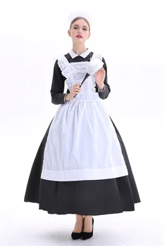 Cosplay Kambarinės kostiumas Cosplay Tarnaitė Vienodas Plius Kavinė suknelė ilga suknelė juoda ir balta Halloween Kostiumai Moterims