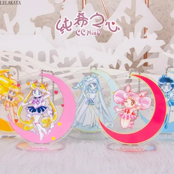 Cosplay Sailor Moon Anime Cartoon Veiksmų Skaičius, Spausdinti Akrilo Sakura Keychains Kabo Pakabukas stovėti lėlės Magic Žaislas mergaitėms dovanų