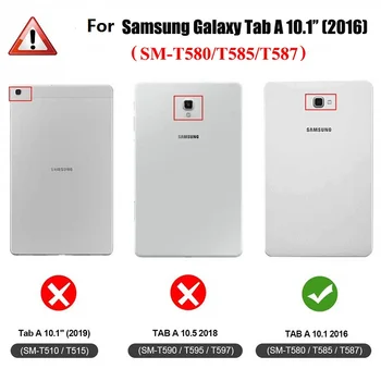 Cover Case For Samsung Galaxy Tab 10.1 2016 T580 T585 SM-T580 SM-T585 Aukštos Kokybės Odos Fundas Smart Apversti Tablet Atveju Coque