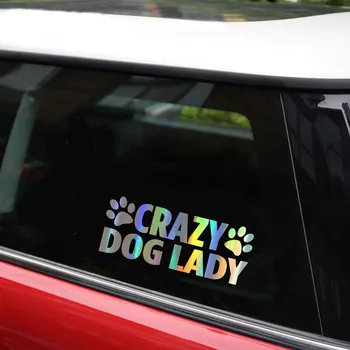 Crazy Šuo Pėdsakus Lady Automobilių Lipdukas Automobiliai, Motociklai, Eksterjero Aksesuarai Vinilo Lipdukai Honda 