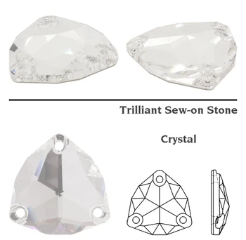 Crystal AB Originali K9 Kristalų 3272 Trilliant Siūti Ant Akmenų Kristalai Genuinet Prisiūtas, Cirkonio 